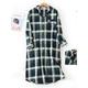 femme pyjama chemise de nuit chemise de nuit robe coeur grille / plaid simple basique décontracté maison Noël quotidien coton respirant revers manches longues bouton poche automne hiver blanc et vert