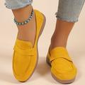 Femme Ballerines Grandes Tailles Mocassins Classiques Chaussures de confort du quotidien Marche Couleur unie Ruban Talon Plat Bout rond Décontractées Confort Polyuréthane Mocassins Noir Jaune Bleu