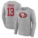 Men s Fanatics Branded Brock Purdy Gray San Francisco 49ers Icon Player Name & Number