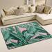 Wellsay Tropical Leaves Non Slip Area Rug for Living Dinning Room Bedroom Kitchen 2 x 3 (24 x 36 Inches / 60 x 90 cm) Palm Tree Nursery Rug Floor Carpet Yoga Mat