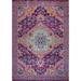 Ladole Rugs Timeless Collection Elson Durable Traditional Vintage Indoor Outdoor Area Rug Carpet in Purple Pink 4x5 (3 11 x 5 3 120cm x 160cm)