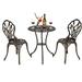 Patio Bistro Sets 3 Piece Cast Aluminum Bistro Table and Chairs Rust Resistant Outdoor Bistro Set Patio Table and Chairs Tulip Design