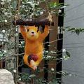 koolsoo Resin Hanging Squirrel Sculpture Garden Squirrel Statue Cute Small Swinging Squirrel Statue for Yard Living Room Garden Decor