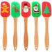 10 Pcs Ornament Pancakes Rubber Scraper Cream Spatula Silicone Pastry Baking Tools Home Supply Shovel Wood