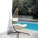 YZboomLife Swing Egg Chair Outdoor Indoor Wicker Hammock Hanging Chair Patio Lounge Chair with Stand and Cushions for Balcony Deck Bedroom Natural Wicker