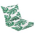 2 Piece Indoor/Outdoor Cushion Set turquoise green tropical leaves Seamless graphic design amazing palms Casual Conversation Cushions & Lounge Relaxation Pillows for Patio Dining Room Office Seating