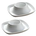 Kkewar Ceramic Egg Cup 2pcs Ceramic Egg Cup Simple Breakfast Egg Holder Practical Egg Stand Egg Rack Home Restaurant (White)