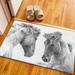 Two Horses Rug Car Mat Rugs Pattern Rug Trendy Rug Animal Rug Non Slip Rug Two Horses Rug Saloon Rug Home Decor Rug Black White Rug 2.6 x5 - 80x150 cm