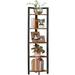 LIHONG Corner Shelf 5 Tier Bookshelf Tall Storage Shelves Plant Stand for Living Room Bedroom Bathroom Home Office Rustic Brown + Black