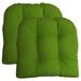 RSH DÃ©cor Indoor Outdoor Sunbrella 2 pk Wicker Patio Chair Seat Cushion Pillow Water Resistant Pad - Choose Color (Canvas Macaw Green)