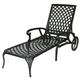 IVV 1PC Black Cast Aluminum Outdoor Furniture Adjustable Recliner Chair - Garden Lounge Chair for Backyard Sunbed and Furniture