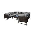 AMALFI 11 Piece Wicker Patio Furniture Set 11a in Brown and Gray