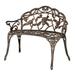 IVV Patio Balcony Bench Double Seat 38.5in Anti-Rust Cast Aluminum Patio Garden Bench for Park Yard Outdoor Furniture Bronze