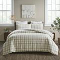 BNM Plaid Flannel Cotton Duvet Set King/ California King Beige