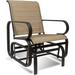 Outdoor Swing Glider Chair Heavy Duty Metal Frame Single Glider Patio Chairs Sling Fabric Furniture Set For Garden Porch Backyard Poolside Balcony Lawn Rocking Chairs (1)