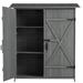 RONSHIN Outdoor Storage Shed with Lockable Door 56 L x 19.5 W x 64 H Pitch Roof Wooden Tool Storage Shed with Detachable Shelves