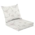 2 Piece Indoor/Outdoor Cushion Set seamless abstract floral background grey white leaves Casual Conversation Cushions & Lounge Relaxation Pillows for Patio Dining Room Office Seating