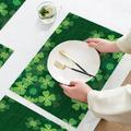 Pengzhipp Placemats St Patricks s Days Scandinavians Irish Day Plaid Decoratives Insulated Tablecloths Durable Kitchenware Multi-color