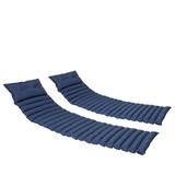 IVV Outdoor Polyester Lounge Chair Cushions Set of 2 Patio Chaise Lounge Pad with Seat Straps Perfect for Outside Yard Living Room (Navy Blue 73 x 23.6 Inches)