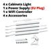 1-5 Pcs Tuya WIFI LED Under Cabinet Lights Smart Kitchen Bar Lamps for Wardrobe Closet Lighting work with Alexa and Google Home 4Pcs With EU Plug Warm White