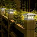 Solar Lights Outdoor CELNNCOE Solar Pillar Light Coffee Color Pillar Light Outdoor Decorative Fence Light Garden Pillar Light Wall Light Solar Garden Lights