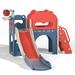 8-In-1 Kids Slide and Climber Set Toddler Slide Playset with Basketball Game Telescope Children Indoor Outdoor Playground (Red+Blue+White)
