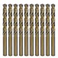 Cobalt Drill Bit 10Pcs 15/32 in. HSS Co M35 Jobber Length Twist Drill Steel Metal