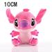 10CM Lilo & Stitch Couple Models Cartoon Stuffed Plush Dolls Anime Plush Baby Toys Pendant Toys Kawaii Kids Birthday Gift Pink