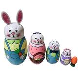 Nesting Dolls 1 Set of Rabbit Nesting Dolls Cartoon Russian Nesting Dolls Rabbit Stacking Dolls Easter Gifts