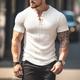 Men's Henley Shirt Tee Top Plain Pit Strip Henley Street Vacation Short Sleeves Clothing Apparel Fashion Designer Basic