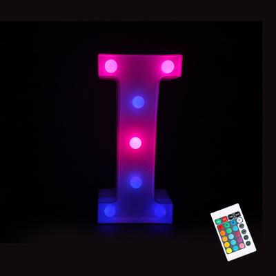 LED Letter Lights Sign 26 Letters Alphabet with Remote Light Up Letters Sign Colorful for Night Light Wedding/Birthday Party Battery Powered Christmas Lamp Home Bar