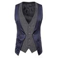 Men's Vest Leather Vest Daily Wear Vacation Going out Fashion Basic Spring Fall Button Polyester Faux Leather Comfortable Color Block Single Breasted V Neck Regular Fit Dark-Gray Black Dark Navy