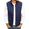 Men's Puffer Vest Gilet Quilted Vest Cardigan Daily Going out Casual Fall Pocket Polyester Plain Zipper Stand Collar Regular Fit Black Red Navy Blue Gray Vest