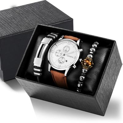 Quartz Watch for Men Analog Quartz Retro Casual Classic Chronograph Alloy Leather Classic Theme Vintage Theme Father's Day Gifts