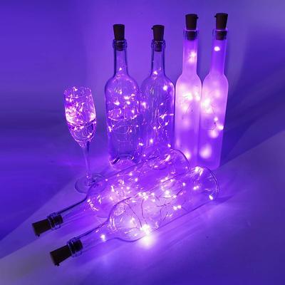 1/2/6/10pcs Wine Bottle String Lights 2m 20LEDs with Cork Warm White White Multi Color Red Blue Waterproof Christmas Wedding Decoration Batteries Powered