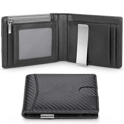 Fold RFID Blocking WalletMens Slim Wallet With Money Clip RFID Blocking Bifold Minimalist Credit Card Holder For Men Father's Day Gifts
