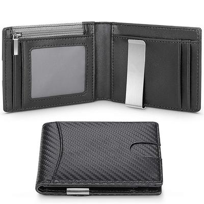 Fold RFID Blocking WalletMens Slim Wallet With Money Clip RFID Blocking Bifold Minimalist Credit Card Holder For Men