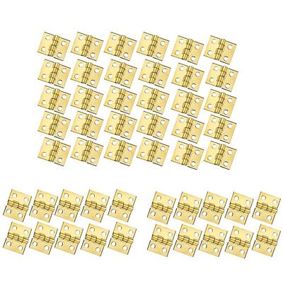 50pcs Mini Pure Copper Hinges Retro Brass Hinges With 200 Pieces Replacement Screws For Wooden Box Jewelry Chest Box Cabinet DIY Accessories (10 X 8mm/0.4 X 0.3inch)