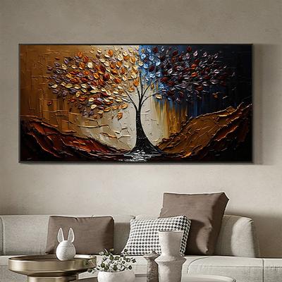 Handmade Oil Painting Canvas Wall Art Decor Original life Tree Abstract Landscape Painting for Home Decor With Stretched Frame/Without Inner Frame Painting