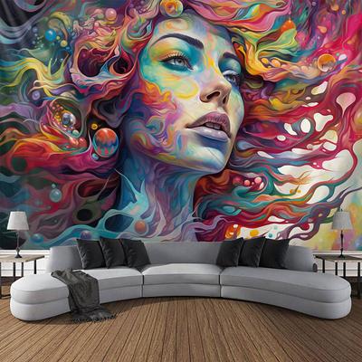 Graffiti Woman Hanging Tapestry Wall Art Large Tapestry Mural Decor Photograph Backdrop Blanket Curtain Home Bedroom Living Room Decoration