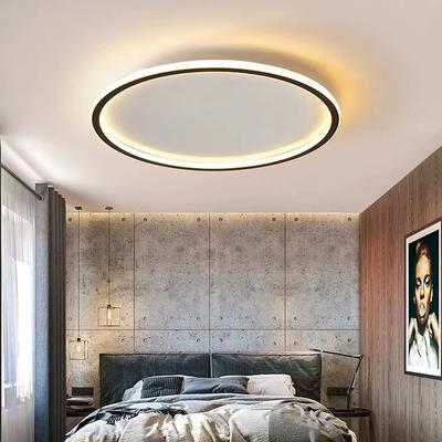 1-Light New LED Ceiling Lamp Round Ultra-Thin Simple Circular Design Ceiling Light Metal Bedroom Lamp Nordic Creative Household Office Study Dining Lamp 28W ONLY DIMMABLE WITH REMOTE CONTROL