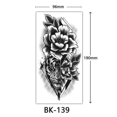 cross-border exclusive sketch flower tattoo stickers sketch tattoo stickers rose flower black and white flower tattoo