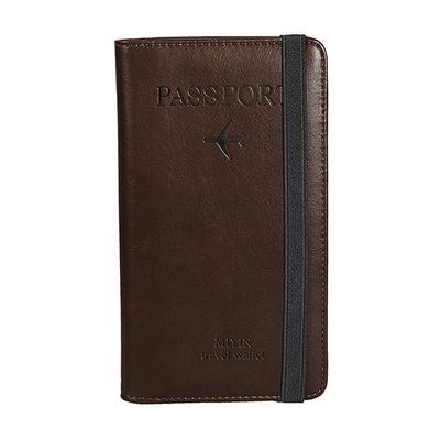 RFID Leather Passport Holder Portable Multi-function Document Package Ultra-thin Passport Credit Card Holder Travel Cover Case
