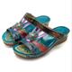 Women's Sandals Boho Bohemia Beach Wedge Sandals Outdoor Slippers Daily Beach Floral Summer Flower Wedge Heel Vintage Casual Faux Leather Blue