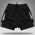 Men's Running Shorts Gym Shorts Sports Basketball Gym Breathable Quick Dry Drawstring Elastic Waist Liner Plain Short Sport Casual Activewear Black Grey Micro-elastic