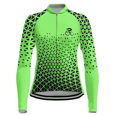 Women's Cycling Jersey Long Sleeve Bike Jersey Top with 3 Rear Pockets Mountain Bike MTB Road Bike Cycling Breathable Quick Dry Moisture Wicking Reflective Strips Violet Dark Pink Yellow Graphic