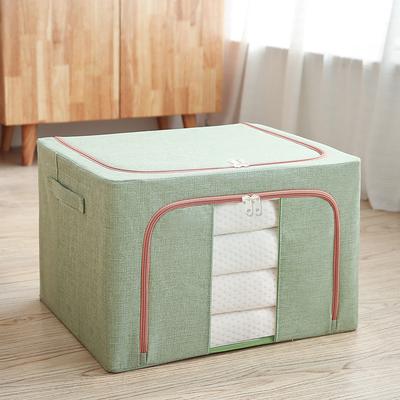 Large Window Quilt Storage Box, Clothes Storage Box, Cotton Linen Finishing Box, Folding Steel Frame Storage Box, Thickened Closet Storage Box