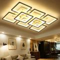 LED Ceiling Light Square Line Design Modern 5-Light 8-Light 60/90 cm Dimmable Flush Mount Lights Metal Acrylic Linear Geometrical Minimalist Painted Finishes 110-120V 220-240V