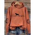 Women's Oversized Hoodie Sweatshirt Pullover Graphic Casual Sports Print Orange Active Sportswear Hoodie Long Sleeve Top Micro-elastic Fall Winter