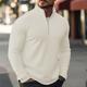 Men's Knitwear Ribbed Knit Regular Knitted Quarter Zip Plain Stand Collar Modern Contemporary Work Daily Wear Clothing Apparel Winter Black White S M L